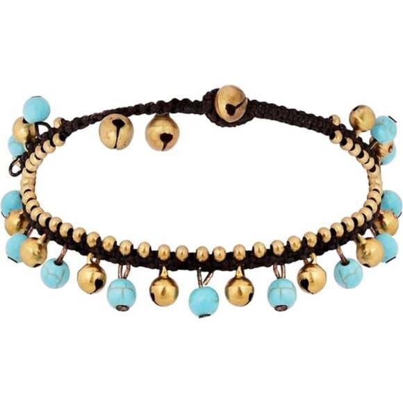 Bohemian Style Anklet with Jingling Bell and Hand-woven Rope, - Picture 7 of 7